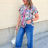 Confetti Meadow Short Sleeve Top - The Pink Pineapple 850