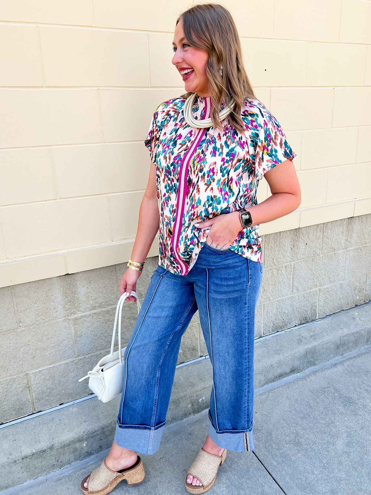 Confetti Meadow Short Sleeve Top - The Pink Pineapple 850