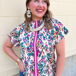 Confetti Meadow Short Sleeve Top - The Pink Pineapple 850