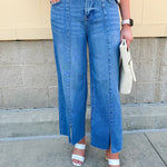 Confidence Crop Front Slit Jeans - The Pink Pineapple 850