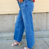 Confidence Crop Front Slit Jeans - The Pink Pineapple 850