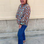 Copper Petal Button-Up Blouse - The Pink Pineapple 850