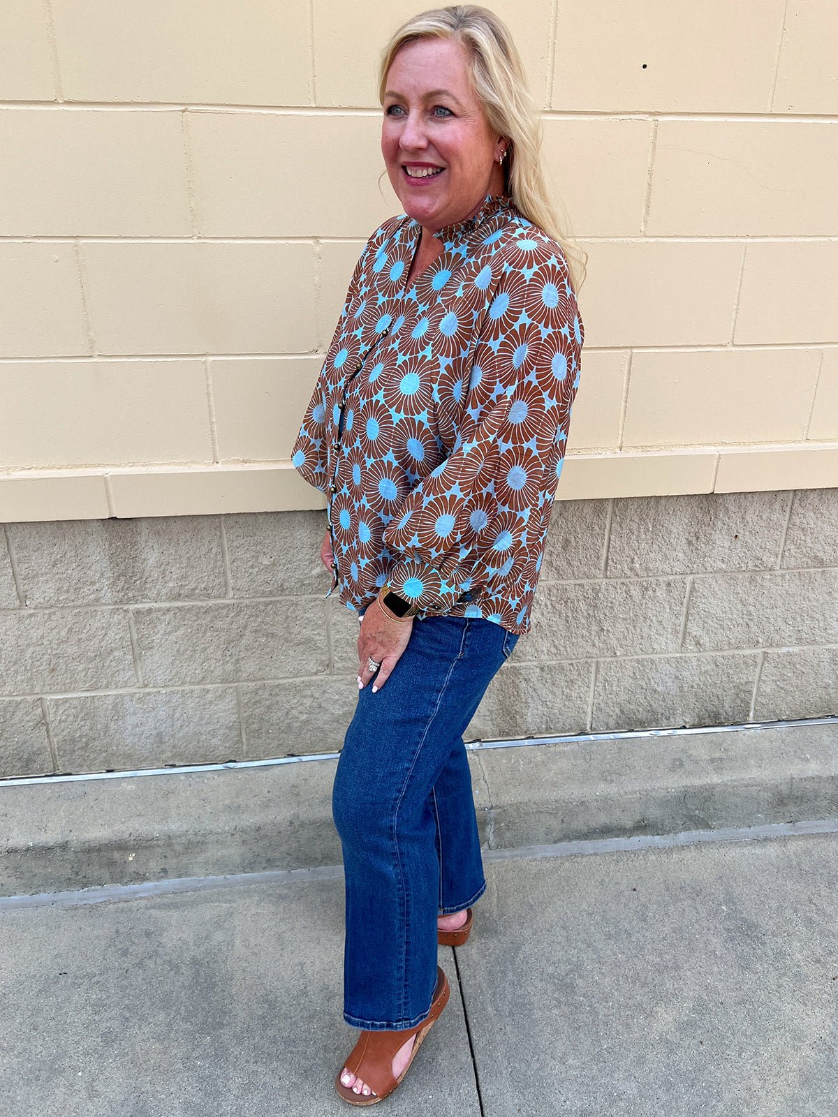 Copper Petal Button-Up Blouse - The Pink Pineapple 850