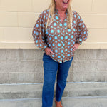 Copper Petal Button-Up Blouse - The Pink Pineapple 850