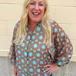 Copper Petal Button-Up Blouse - The Pink Pineapple 850