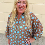 Copper Petal Button-Up Blouse - The Pink Pineapple 850