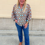 Copper Petal Button-Up Blouse - The Pink Pineapple 850