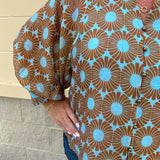 Copper Petal Button-Up Blouse - The Pink Pineapple 850
