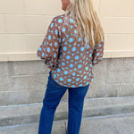 Copper Petal Button-Up Blouse - The Pink Pineapple 850