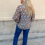 Copper Petal Button-Up Blouse - The Pink Pineapple 850