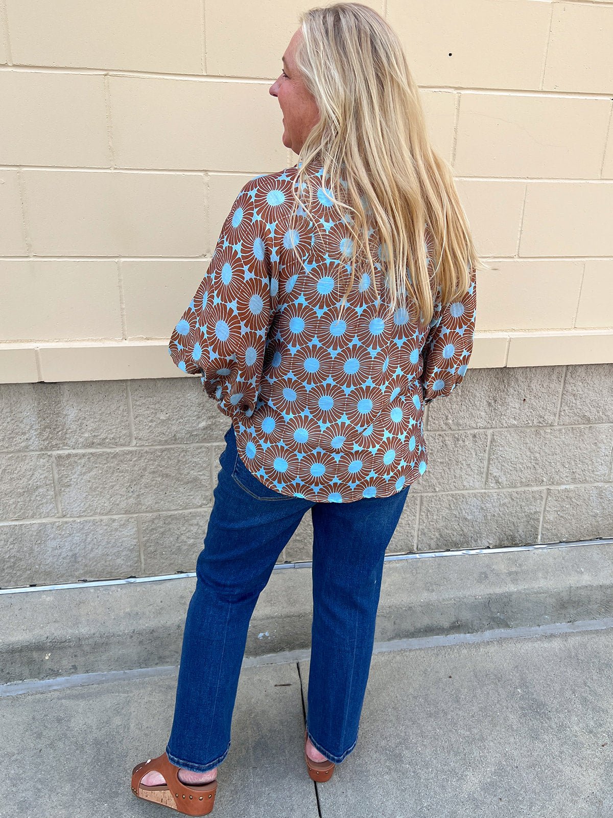 Copper Petal Button-Up Blouse - The Pink Pineapple 850