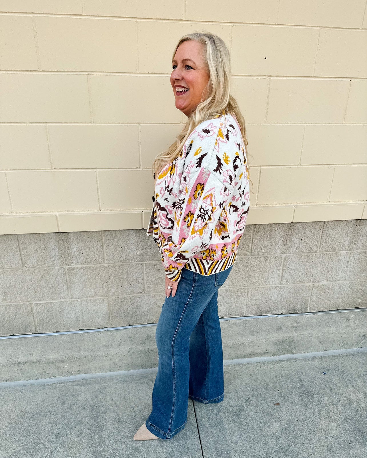 Coral Sands Button - Front Sweater - The Pink Pineapple 850