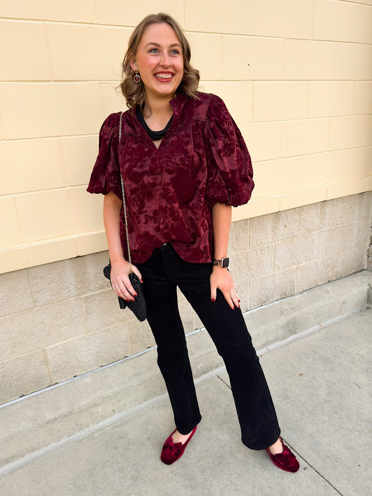 [Corkys] Burgundy Belle Velvet Flats - The Pink Pineapple 850