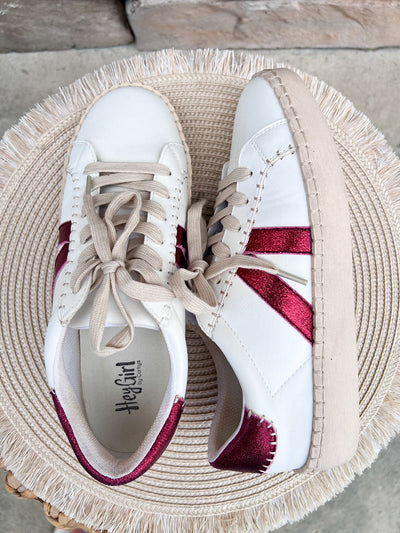 [Corkys] Friend Zone Sneakers in White Burgundy - The Pink Pineapple 850