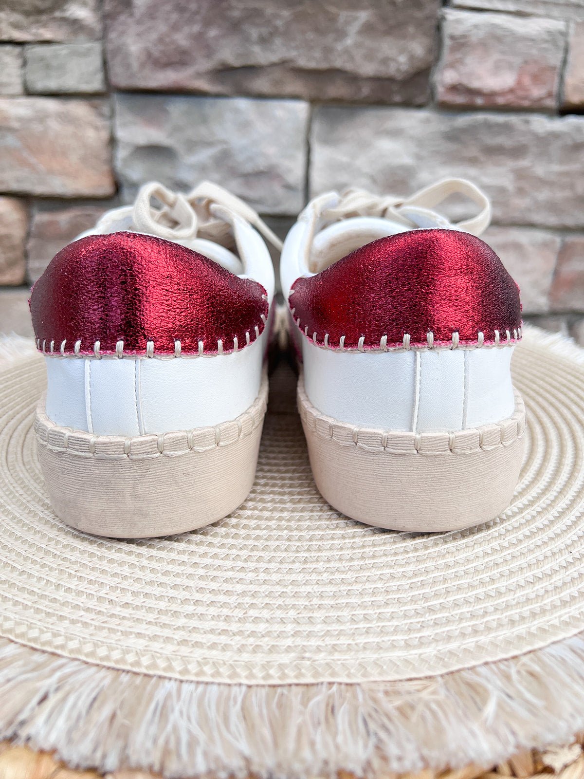[Corkys] Friend Zone Sneakers in White Burgundy - The Pink Pineapple 850
