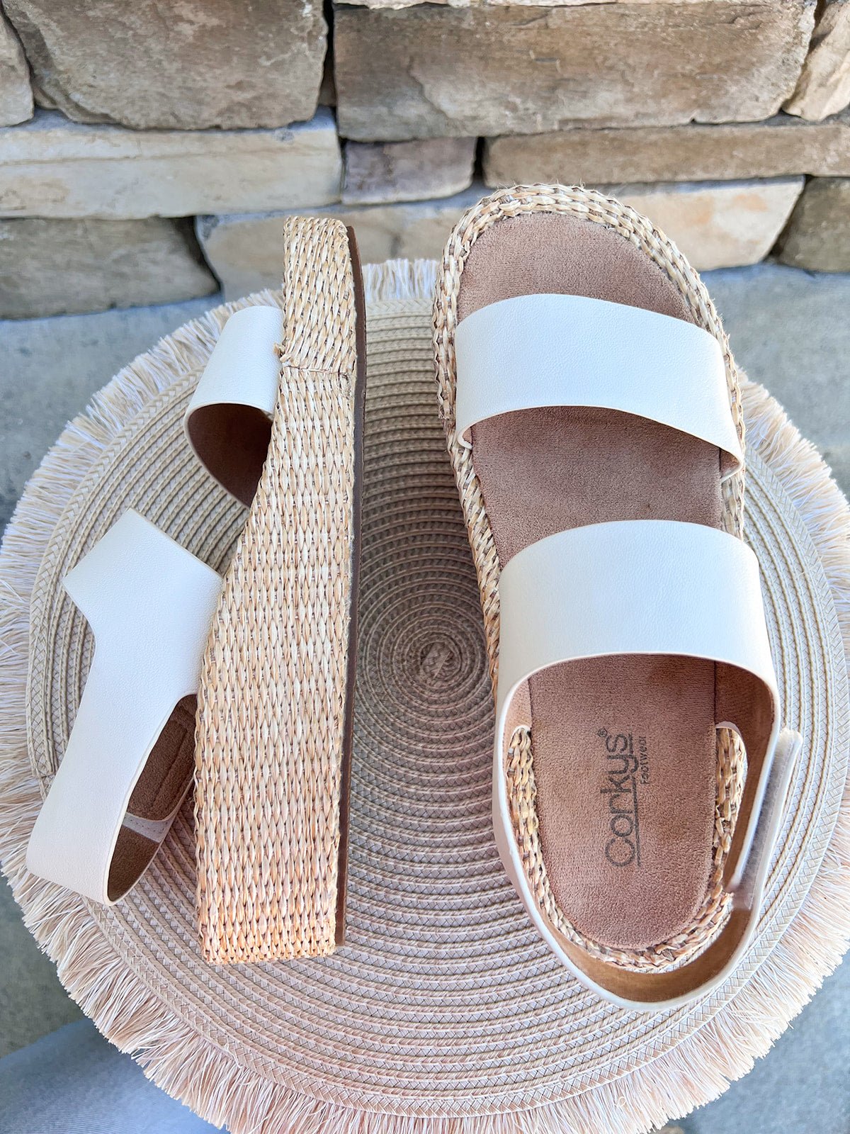 [Corkys] Heatwave Platform Wedges in Ivory - The Pink Pineapple 850