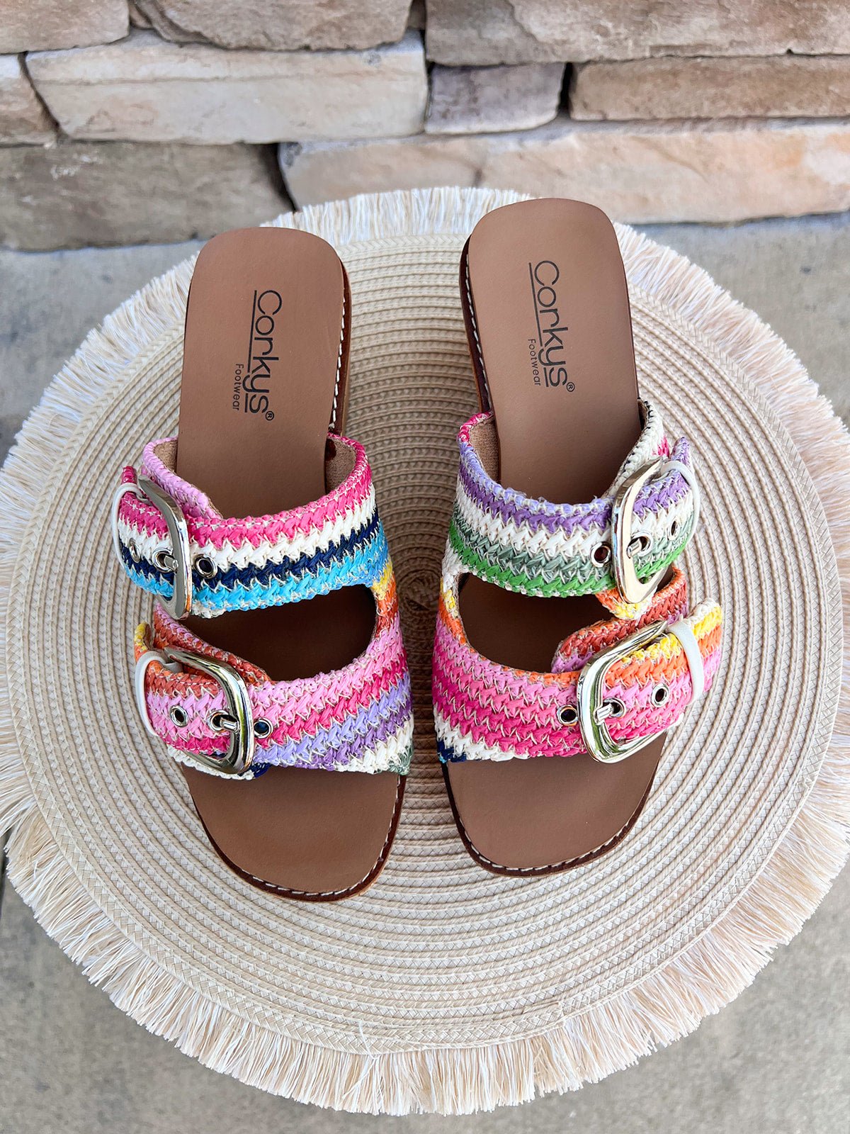 [Corkys] Manifest Wedges in Multicolor - The Pink Pineapple 850