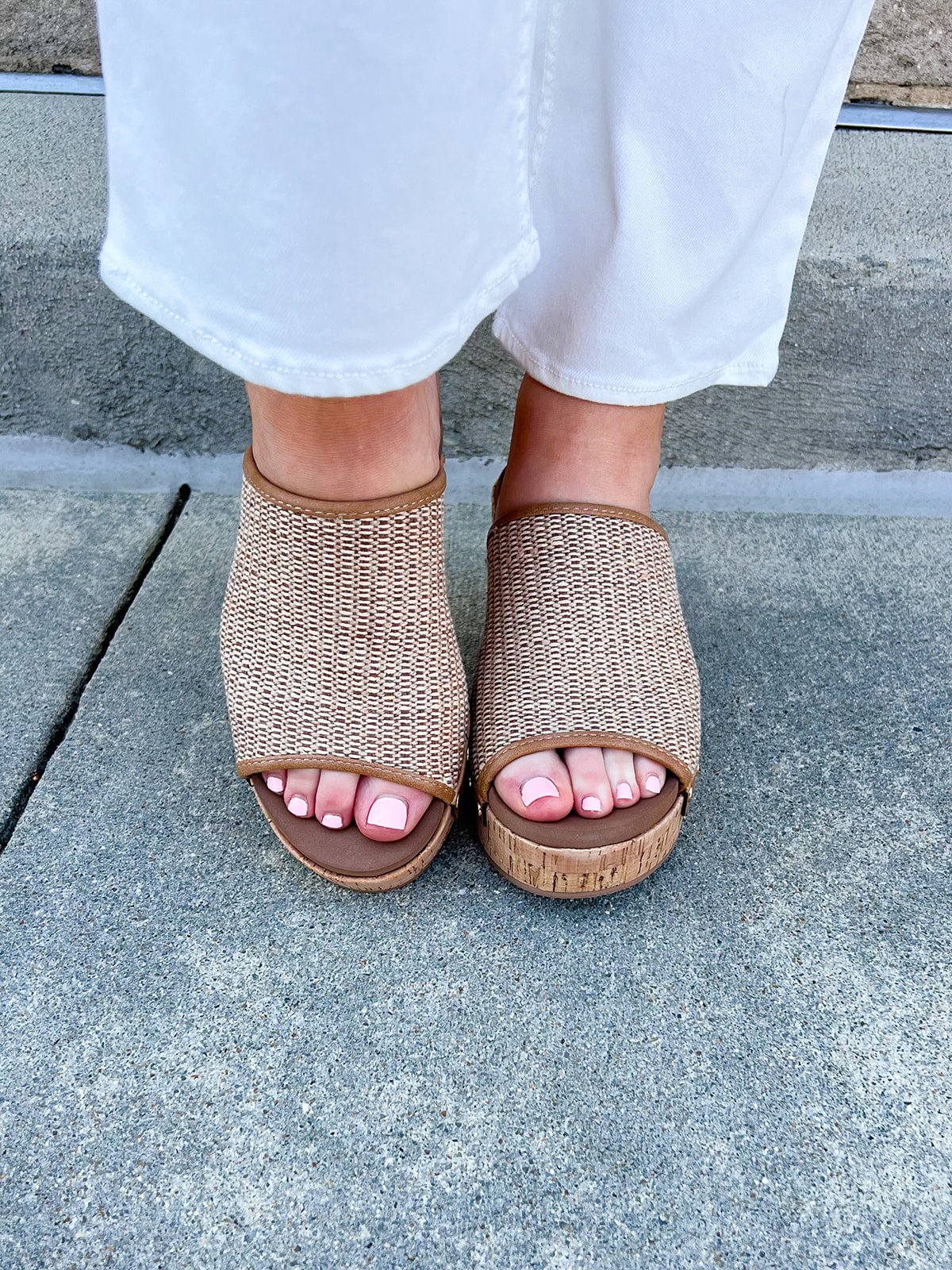 [Corkys] May I Help You Wedges in Honey Raffia - The Pink Pineapple 850