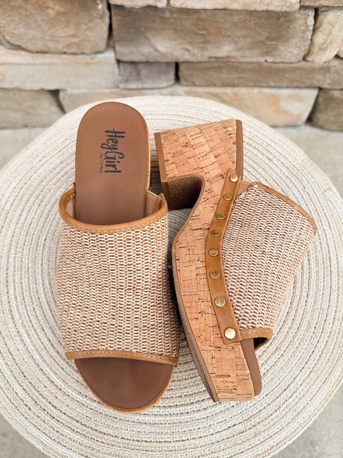 [Corkys] May I Help You Wedges in Honey Raffia - The Pink Pineapple 850