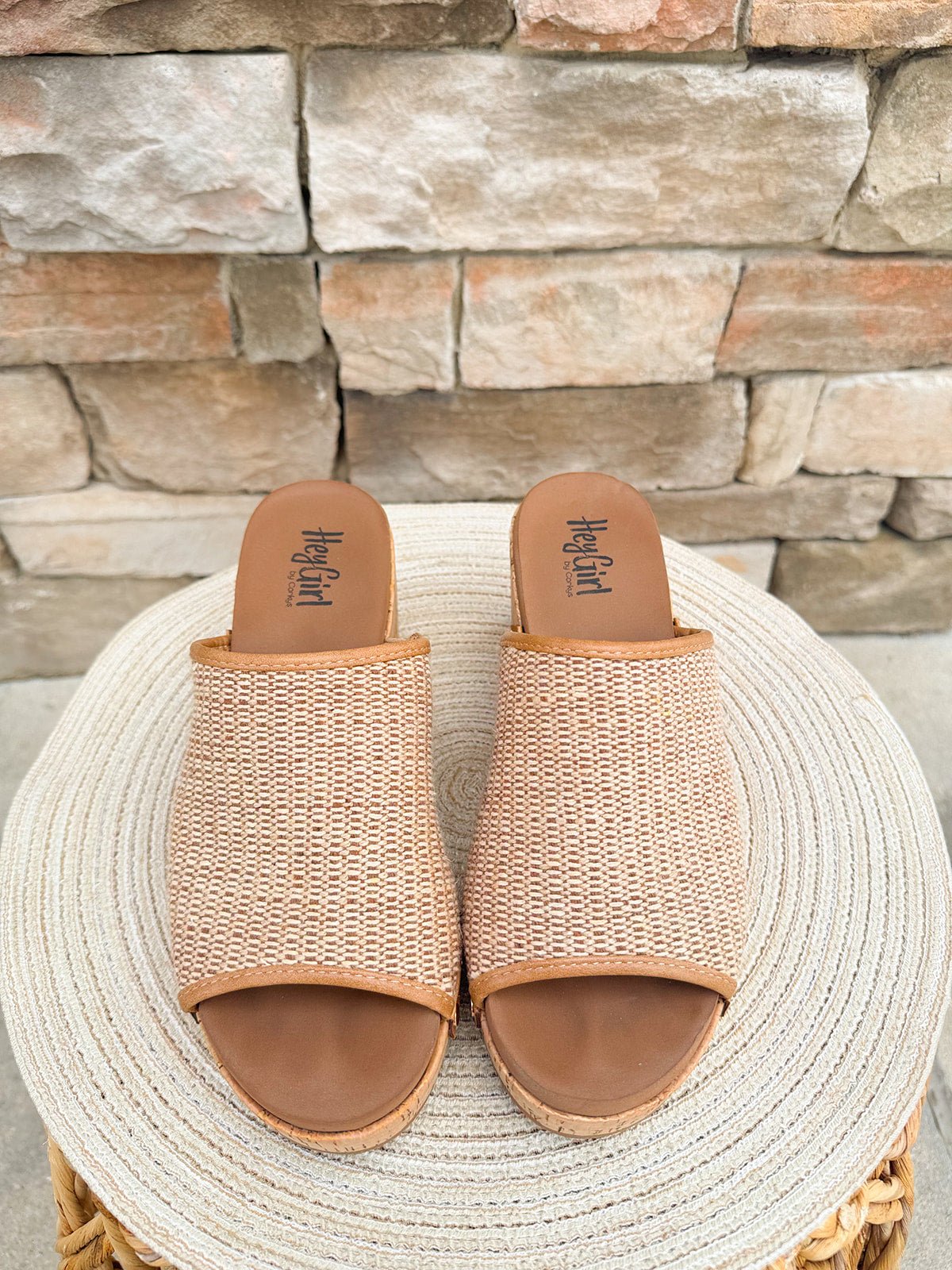 [Corkys] May I Help You Wedges in Honey Raffia - The Pink Pineapple 850