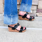 [Corkys] Obviously Scalloped Black Wedge - The Pink Pineapple 850