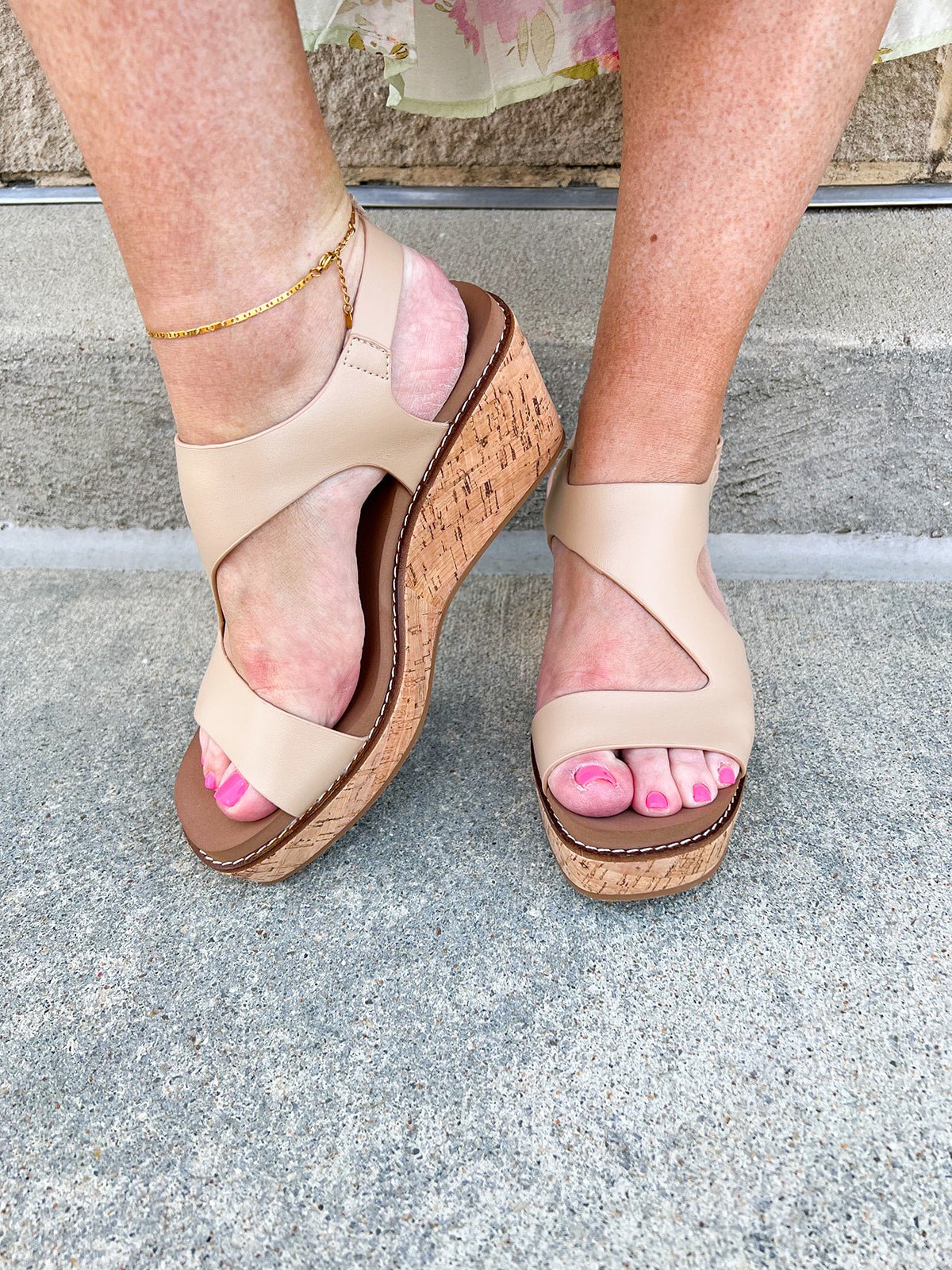 [Corkys] Steppin' Out Wedges in Camel - The Pink Pineapple 850
