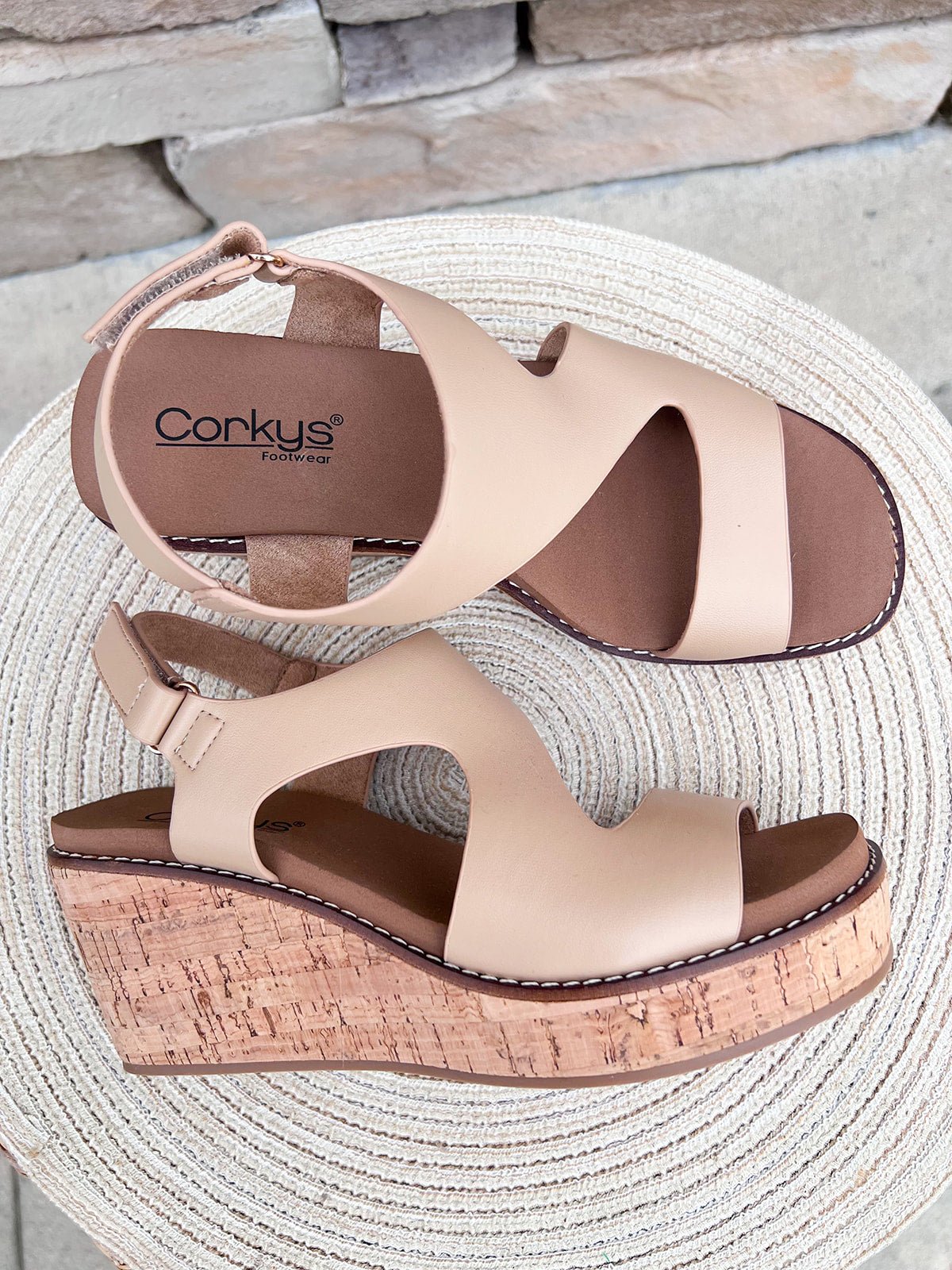 [Corkys] Steppin' Out Wedges in Camel - The Pink Pineapple 850