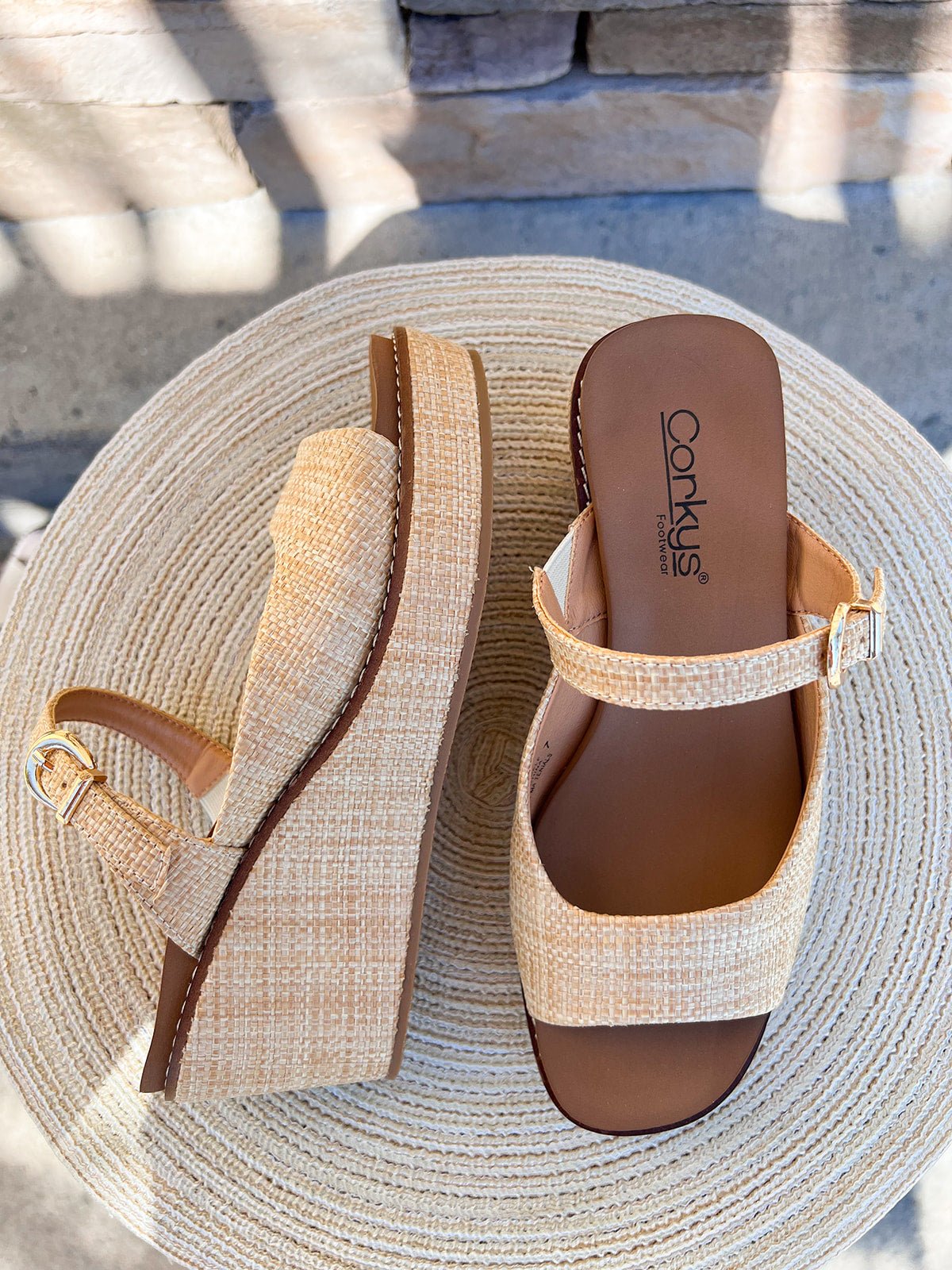 [Corkys] Treat Yourself Raffia Wedges - The Pink Pineapple 850