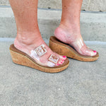 [Corkys] Twinsie Clear Rhinestone Buckle Wedges - The Pink Pineapple 850