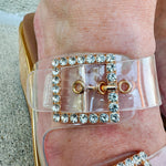 [Corkys] Twinsie Clear Rhinestone Buckle Wedges - The Pink Pineapple 850