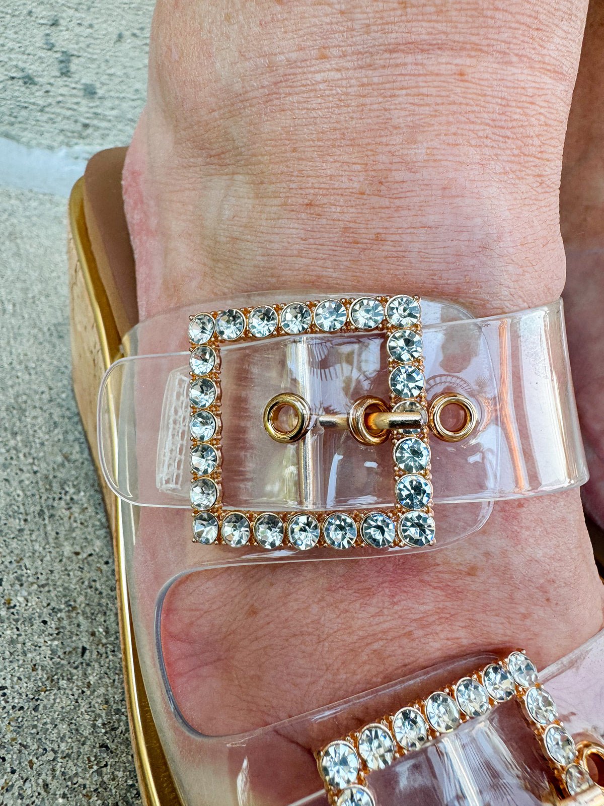 [Corkys] Twinsie Clear Rhinestone Buckle Wedges - The Pink Pineapple 850