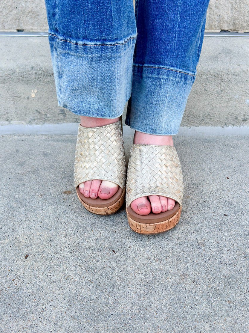 [Corkys] Wine and Dine Woven Platform Wedges - The Pink Pineapple 850