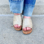 [Corkys] Wine and Dine Woven Platform Wedges - The Pink Pineapple 850