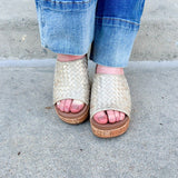 [Corkys] Wine and Dine Woven Platform Wedges - The Pink Pineapple 850