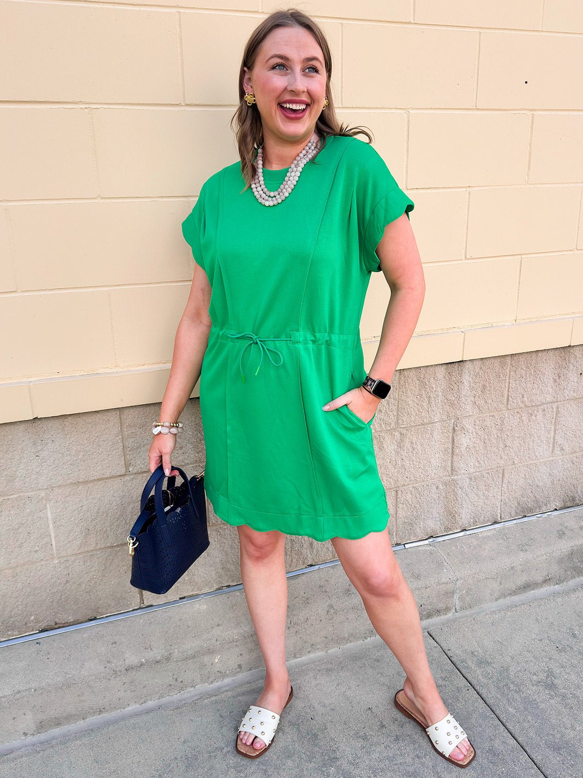 Courtside Charm Scallop Dress - The Pink Pineapple 850