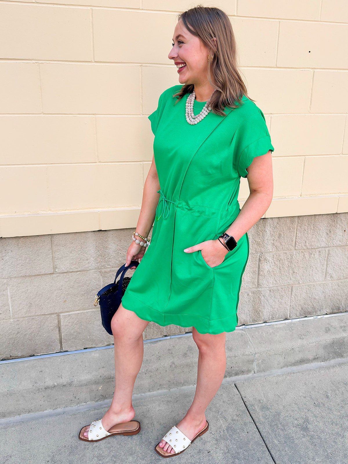 Courtside Charm Scallop Dress - The Pink Pineapple 850