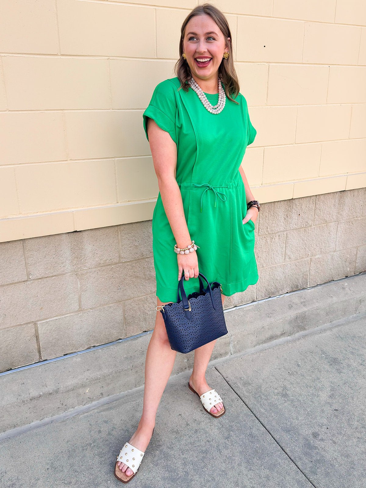Courtside Charm Scallop Dress - The Pink Pineapple 850