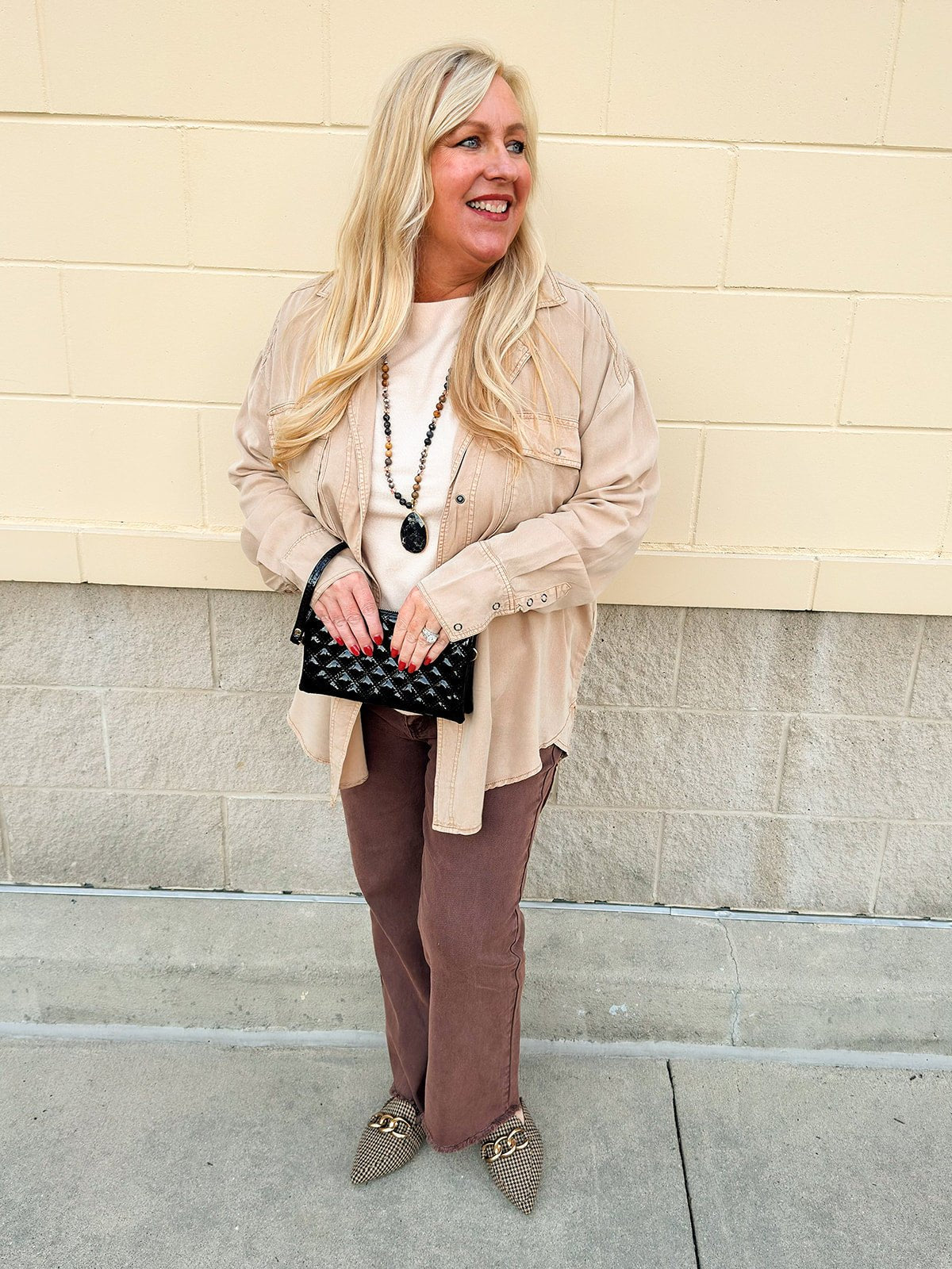 Cozy Avenue Oversized Shacket in Camel - The Pink Pineapple 850