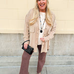 Cozy Avenue Oversized Shacket in Camel - The Pink Pineapple 850