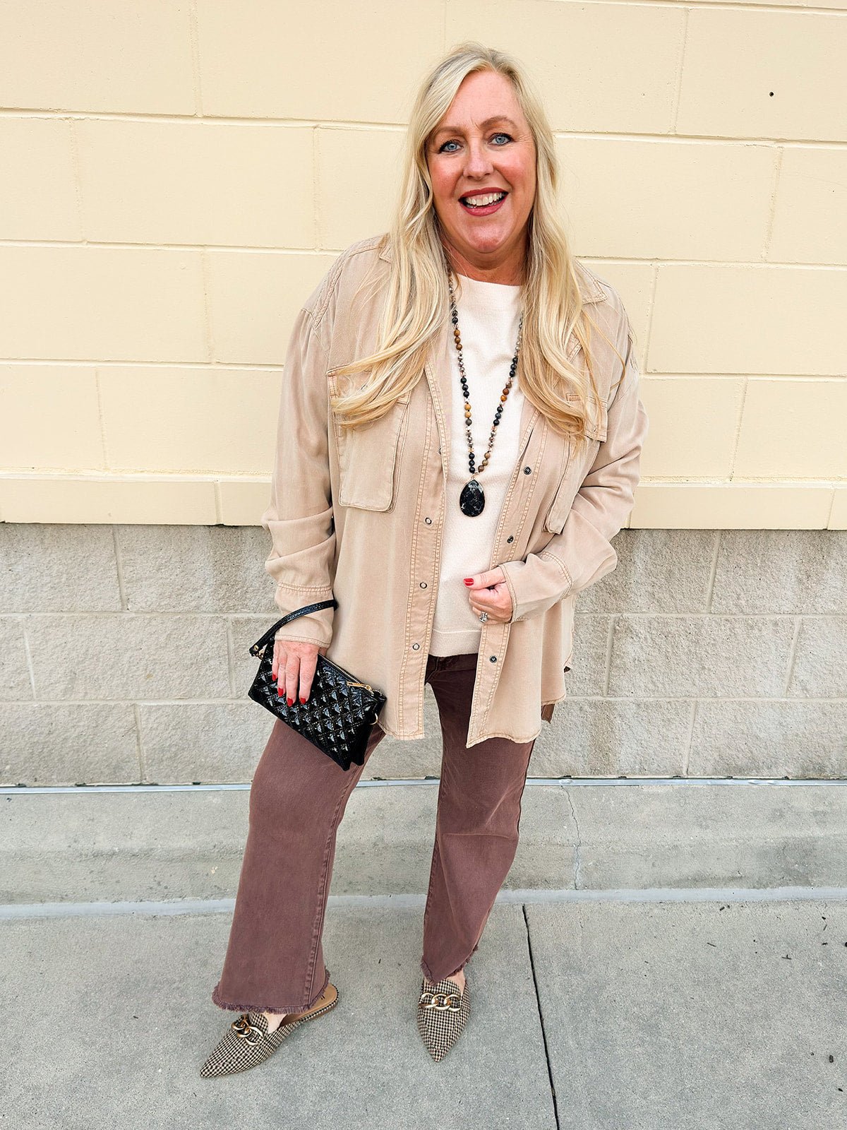 Cozy Avenue Oversized Shacket in Camel - The Pink Pineapple 850