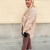 Cozy Avenue Oversized Shacket in Camel - The Pink Pineapple 850