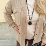 Cozy Avenue Oversized Shacket in Camel - The Pink Pineapple 850