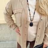 Cozy Avenue Oversized Shacket in Camel - The Pink Pineapple 850