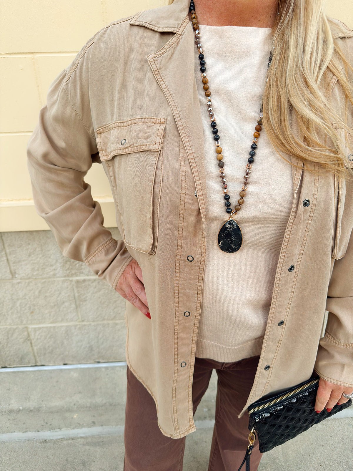 Cozy Avenue Oversized Shacket in Camel - The Pink Pineapple 850