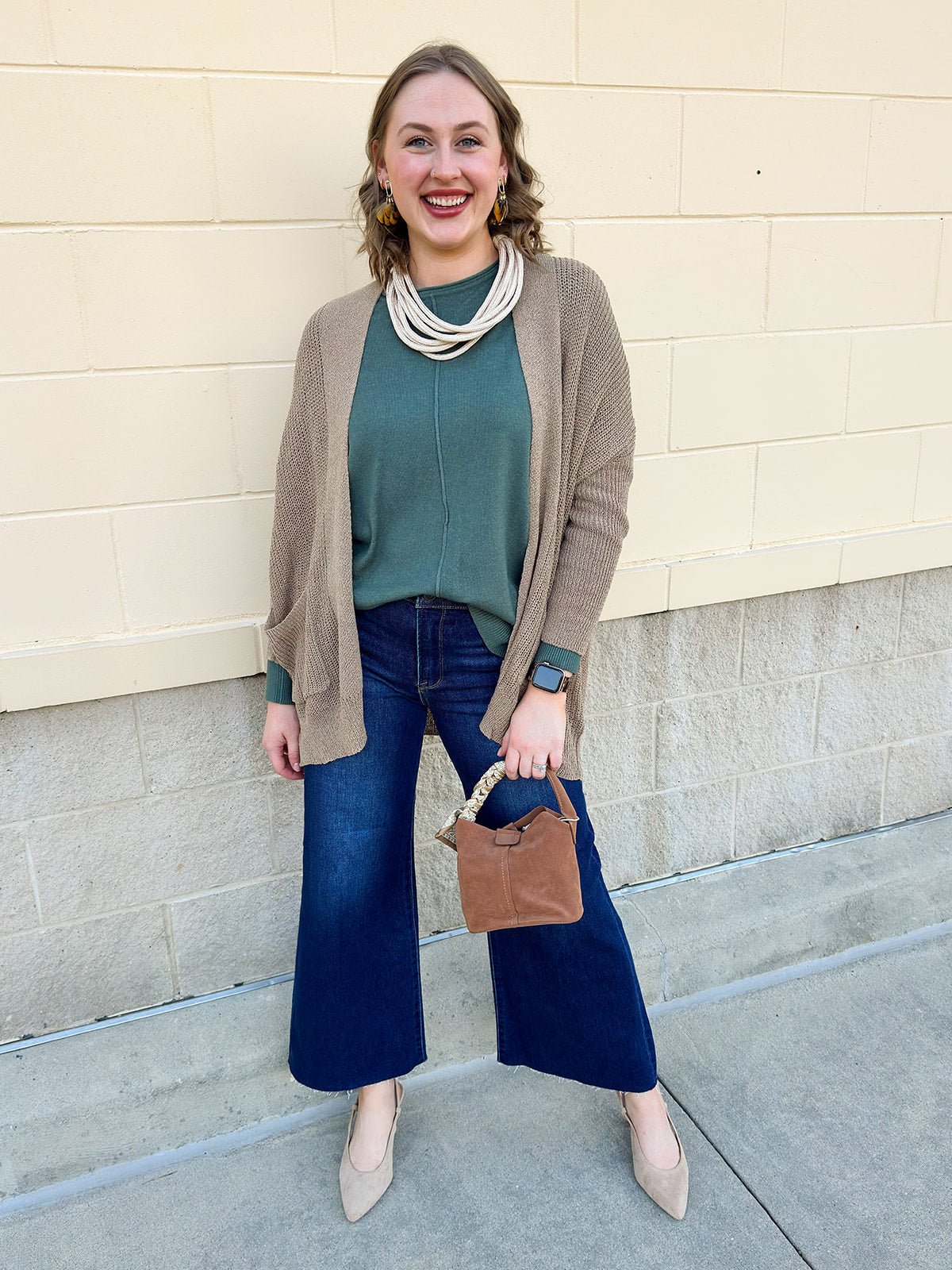 Cozy Essence Knit Cardigan in Camel - The Pink Pineapple 850