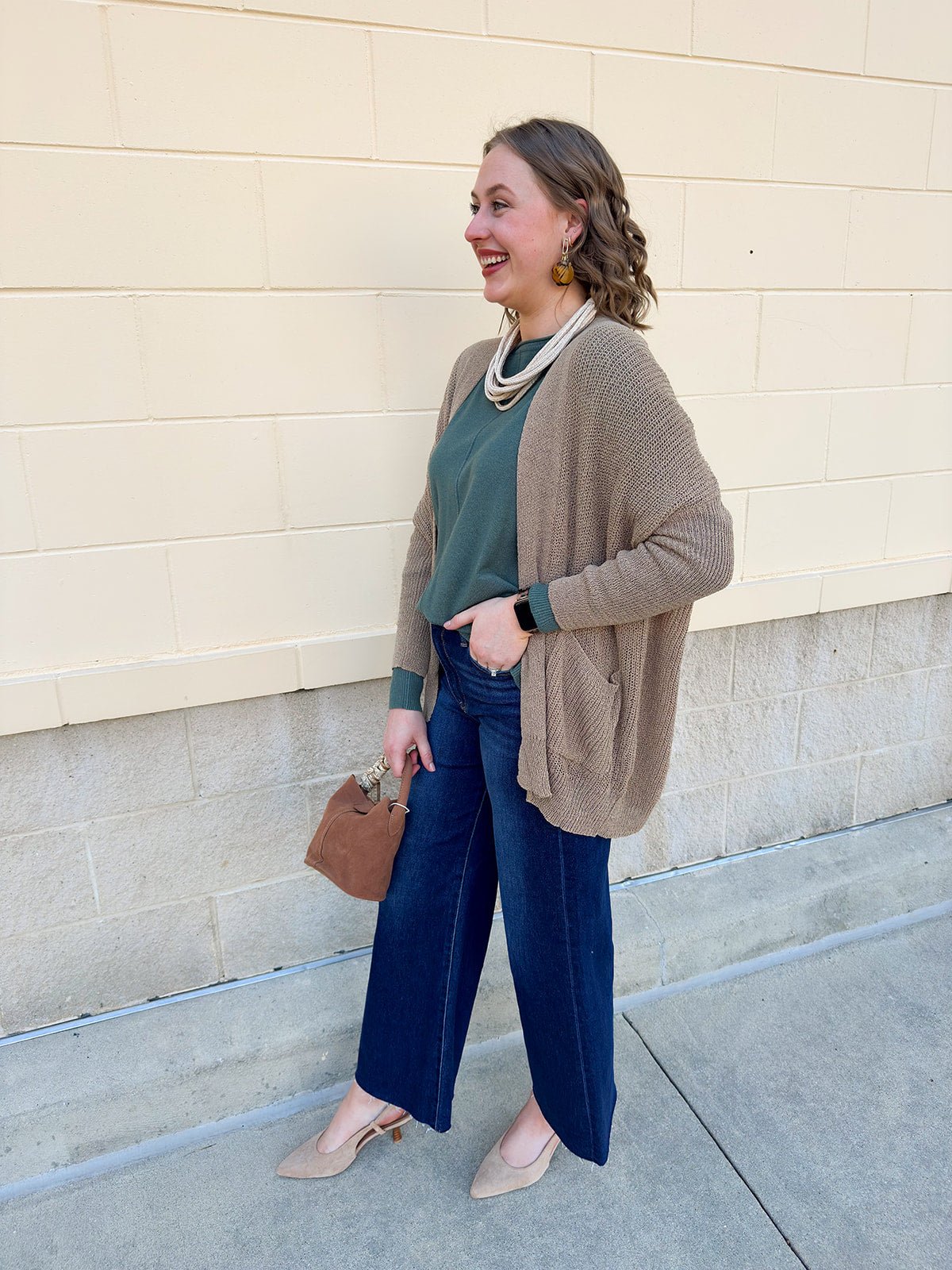 Cozy Essence Knit Cardigan in Camel - The Pink Pineapple 850