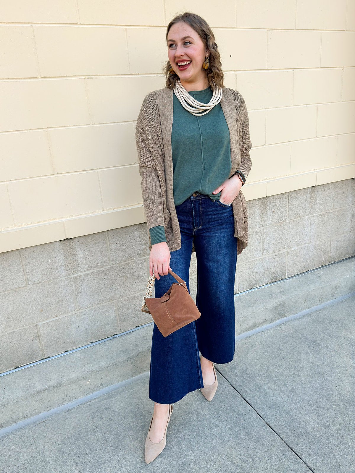 Cozy Essence Knit Cardigan in Camel - The Pink Pineapple 850