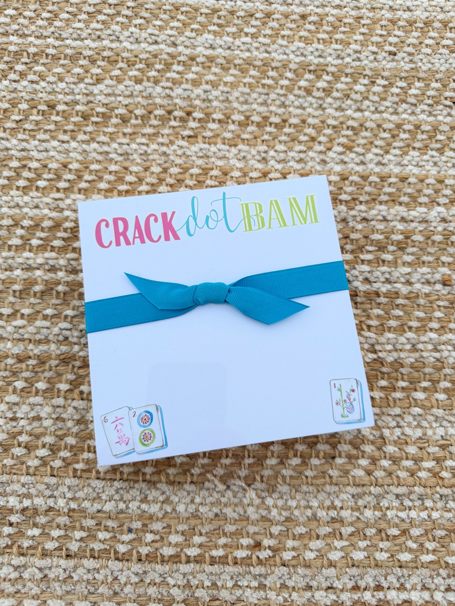 Crack Dot Bam Mahjong Luxe Notepad - The Pink Pineapple 850