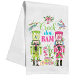 Crack Dot Bam Pink Green Nutcrackers Mahjong Kitchen Towel - The Pink Pineapple 850