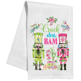 Crack Dot Bam Pink Green Nutcrackers Mahjong Kitchen Towel - The Pink Pineapple 850